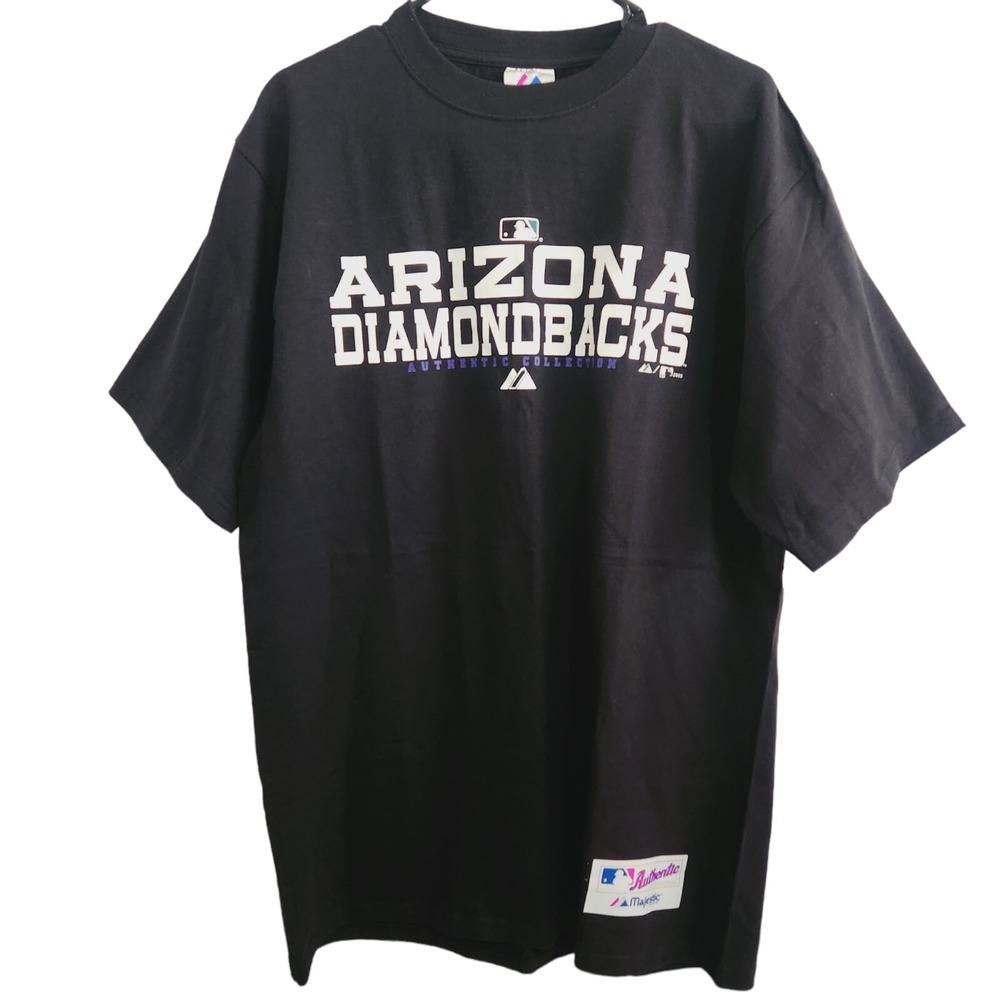 Majestic Arizona Diamondbacks T-Shirt Men's Medium Black‎ MLB Baseball Tee
